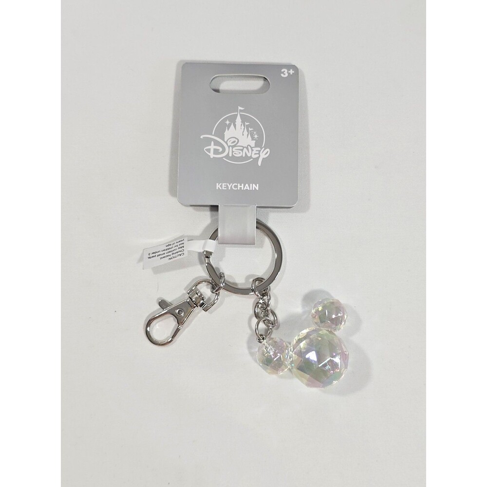 Disney Parks Walt Disney World Crystal Mickey Keychain Keyring NEW